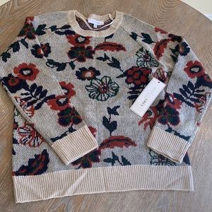New Madison grey floral sweater sz medium womens